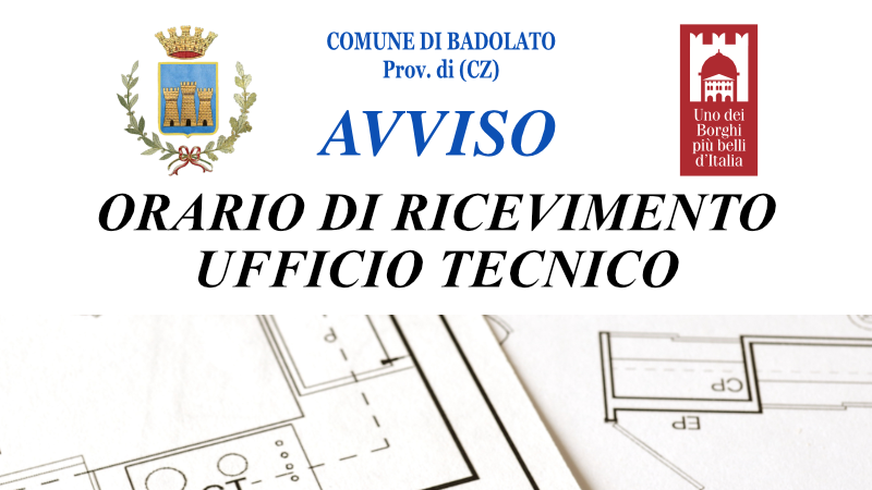 Avviso orario di ricevimento ufficio tecnico