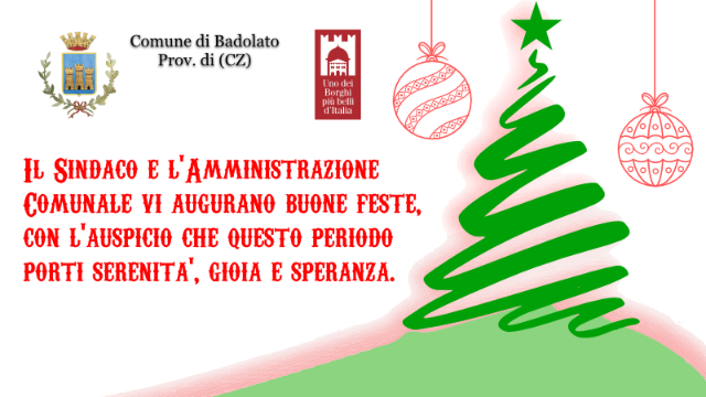 Il Sindaco e l'Amministrazione Comunale augurano buone feste